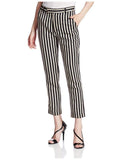 DIESEL P-CASSIA-A Women's High Waist Striped Cigarette Trousers – Black Beige