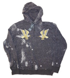 DIESEL S-JOE-HOOD-AA Men's Grey Graphic Hoodie – Embroidered Eagles, Size L