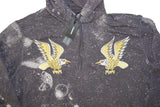 DIESEL S-JOE-HOOD-AA Men's Grey Graphic Hoodie – Embroidered Eagles, Size L