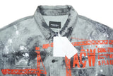A-COLD-WALL* Men's Grey Acid Wash Denim Jacket – Orange ACW Graphic, Size 48