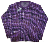 Just Cavalli Men's Purple & Black Patterned Wool Blend Knit Jumper – Size M