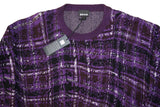 Just Cavalli Men's Purple & Black Patterned Wool Blend Knit Jumper – Size M
