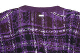 Just Cavalli Men's Purple & Black Patterned Wool Blend Knit Jumper – Size M