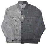 DIESEL D-Poll Men's Two-Tone Grey Denim Jacket – Colour Block Design