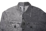DIESEL D-Poll Men's Two-Tone Grey Denim Jacket – Colour Block Design