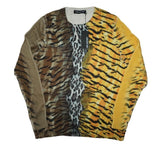 NEIL BARRETT Tri-Tiger Men's Oversized Animal Print Long Knit Jumper – Size S