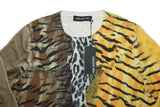 NEIL BARRETT Tri-Tiger Men's Oversized Animal Print Long Knit Jumper – Size S