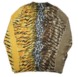 NEIL BARRETT Tri-Tiger Men's Oversized Animal Print Long Knit Jumper – Size S