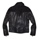 DIESEL L-BORT LEATHER JACKET BLACK SIZE M