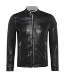 DIESEL L-FRANKLIN BLACK LEATHER JACKET