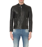 DIESEL L-FRANKLIN BLACK LEATHER JACKET