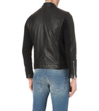 DIESEL L-FRANKLIN BLACK LEATHER JACKET