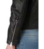 DIESEL L-FRANKLIN BLACK LEATHER JACKET